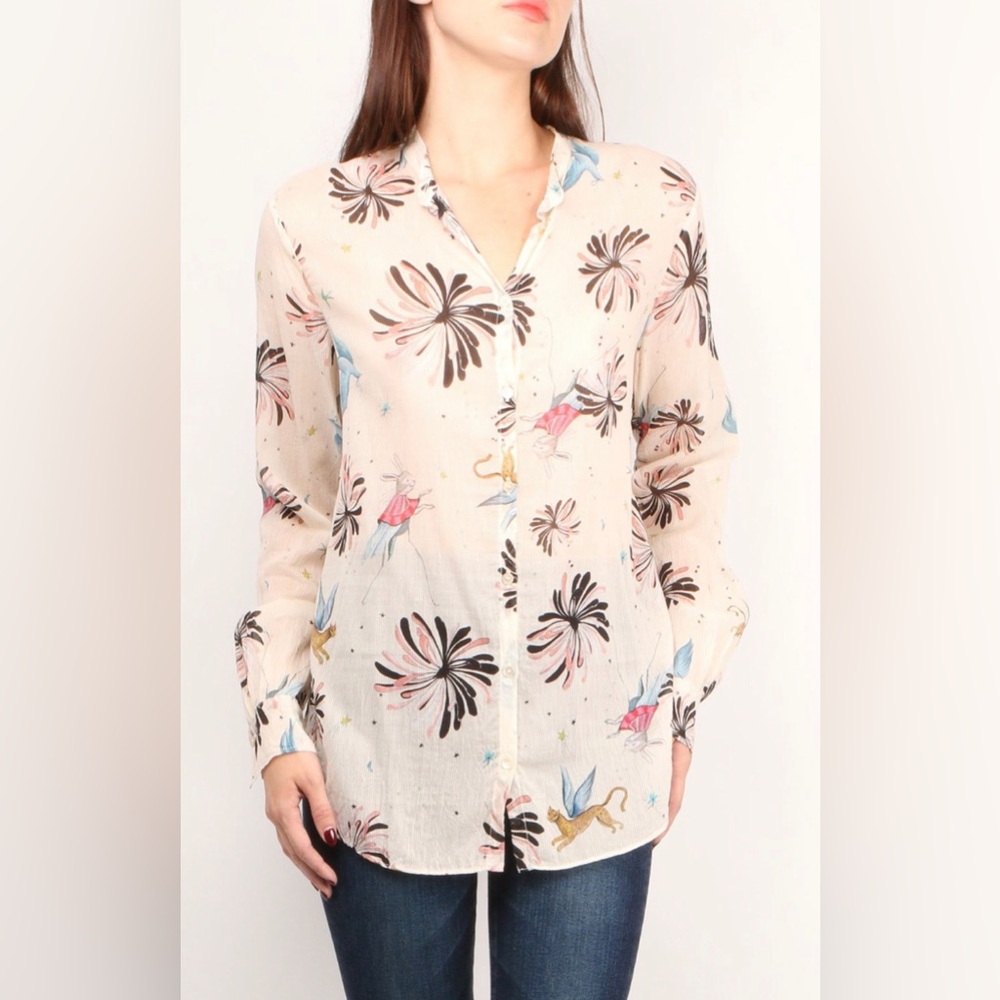 Forte Forte printed voile grandfather shirt
